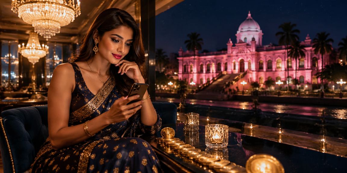 ঢাকায় স্মার্টফোনে ক্যাসিনো গেমস খেলছেন একজন ব্যবহারকারী